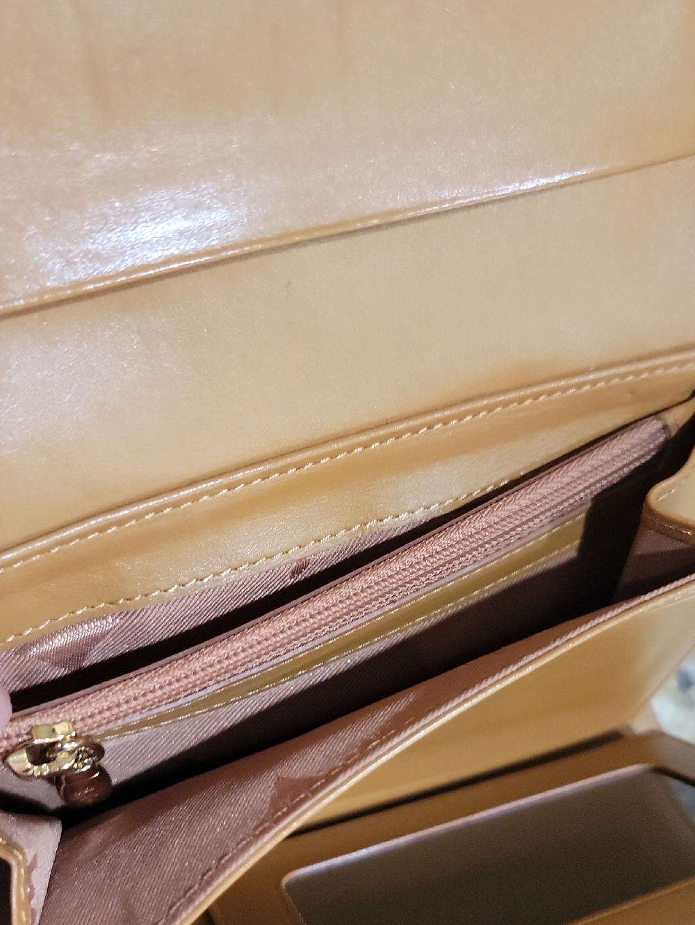 MCM Cognac Cream  Black Visetos Tri-fold Wallet - Picture 8 of 11